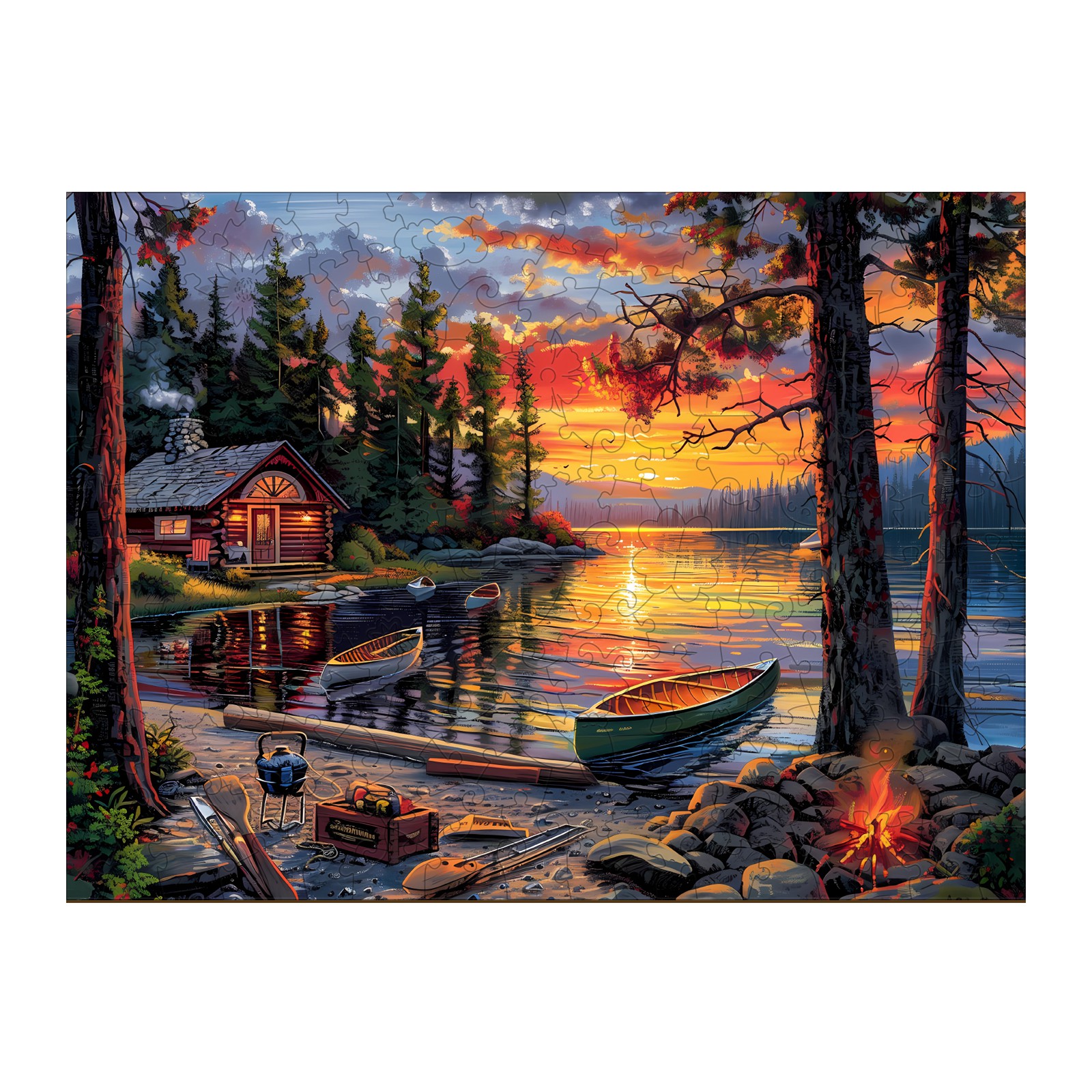 Puzzle in legno – Canoa sul lago 1 66d0c7eea3f73
