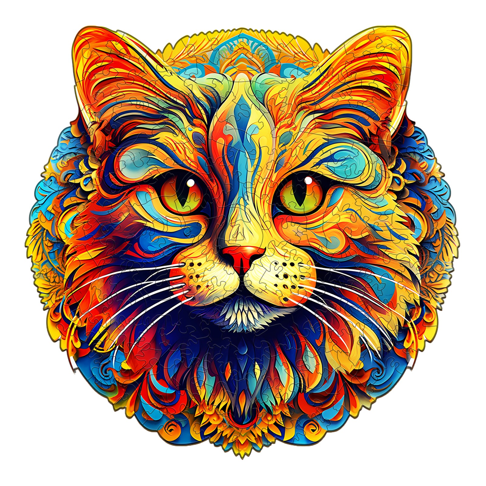 Puzzle in legno – Gatto colorato 66bdec0168560
