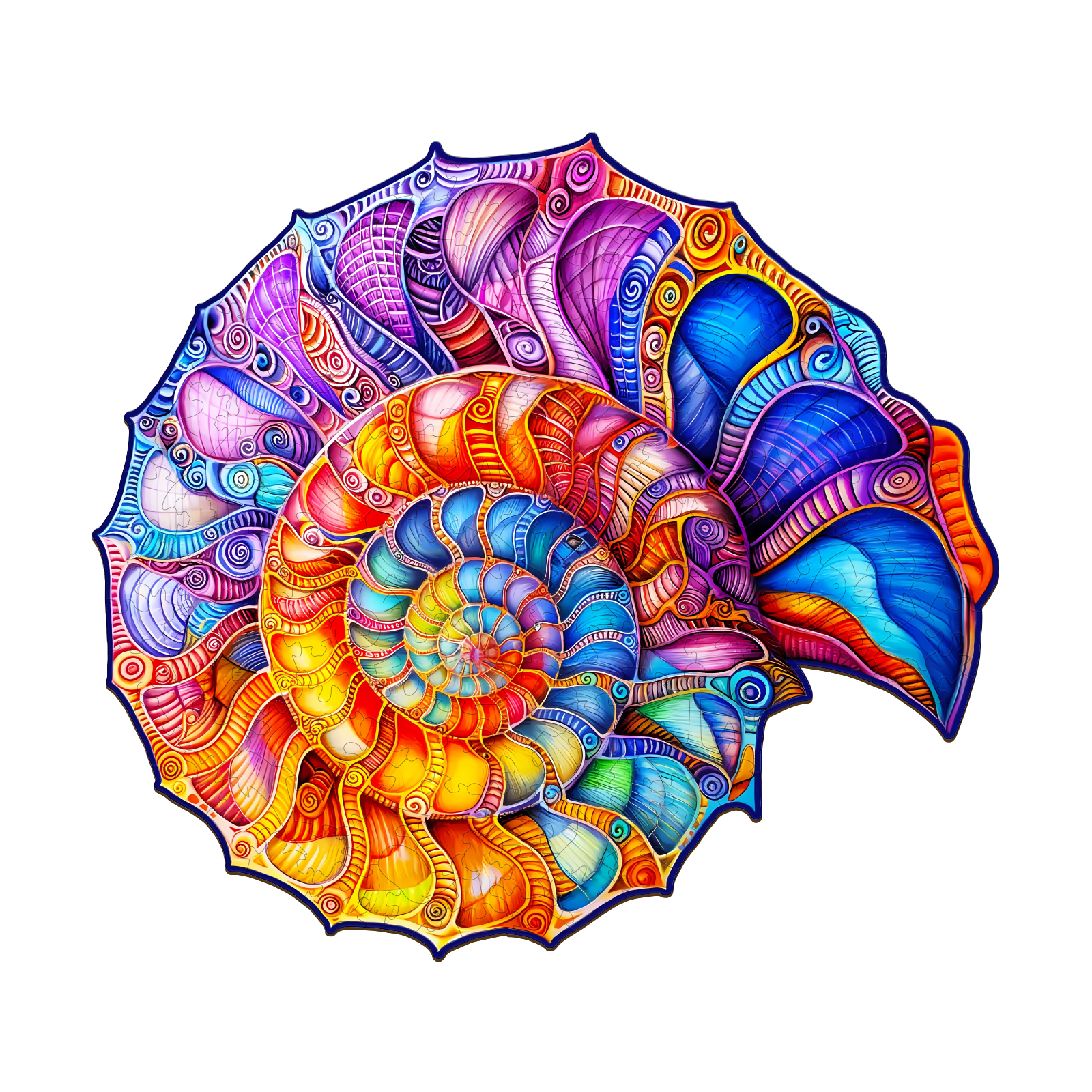 Wooden Jigsaw Puzzle – Colorful Nautilus 66cee13fd8204