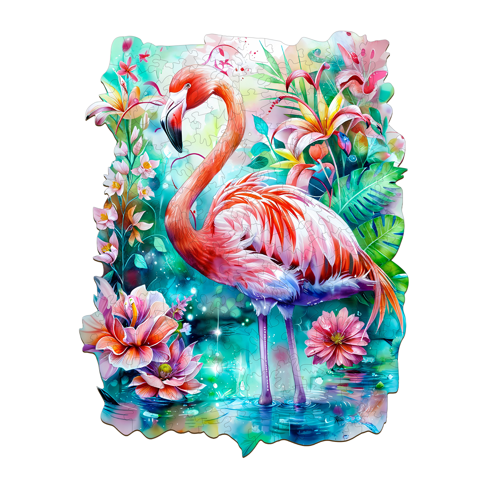 Puzzle in legno – Fenicottero elegante 66bb49013819e