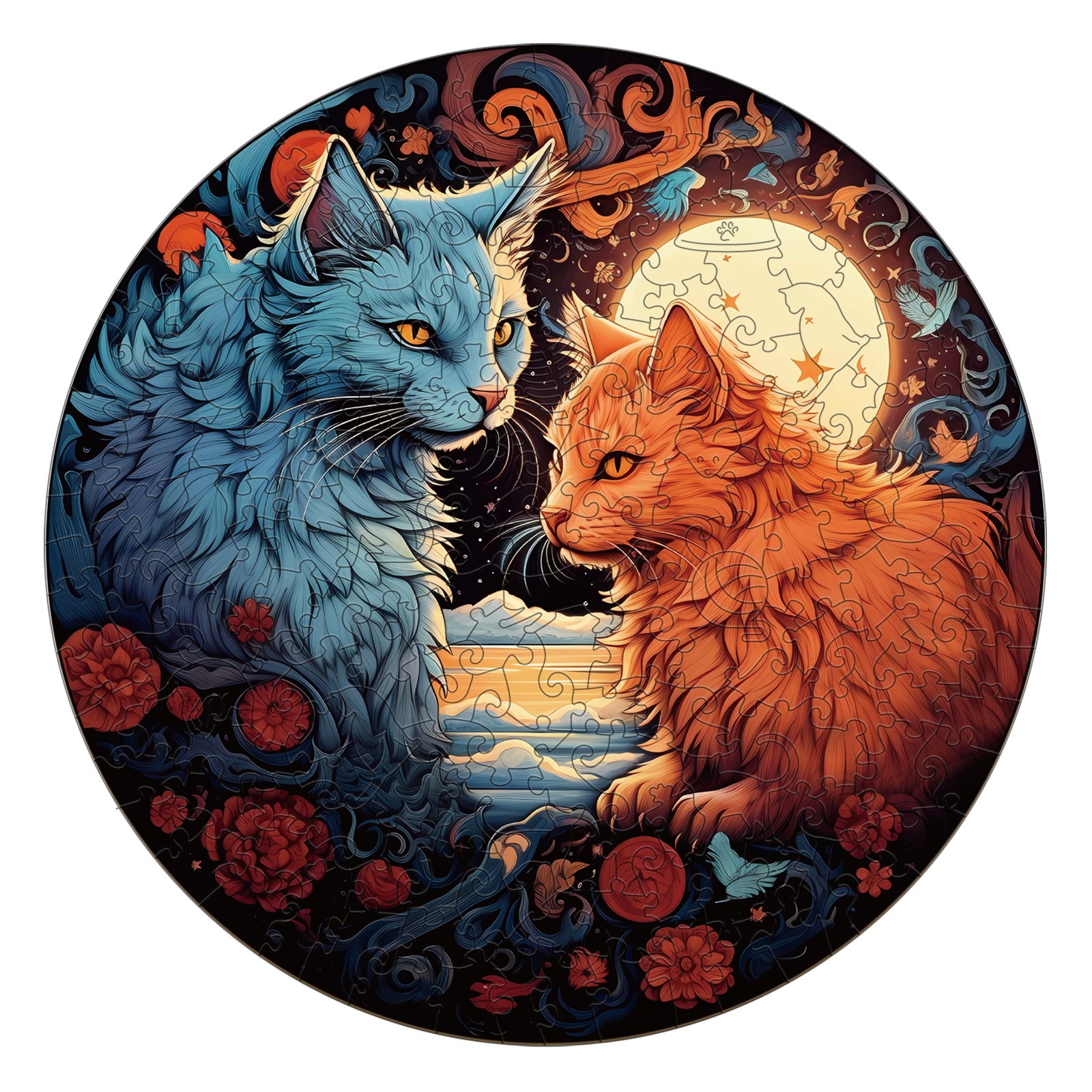 Puzzle di legno-YIN YANG CAT-1 66cf739203cc9
