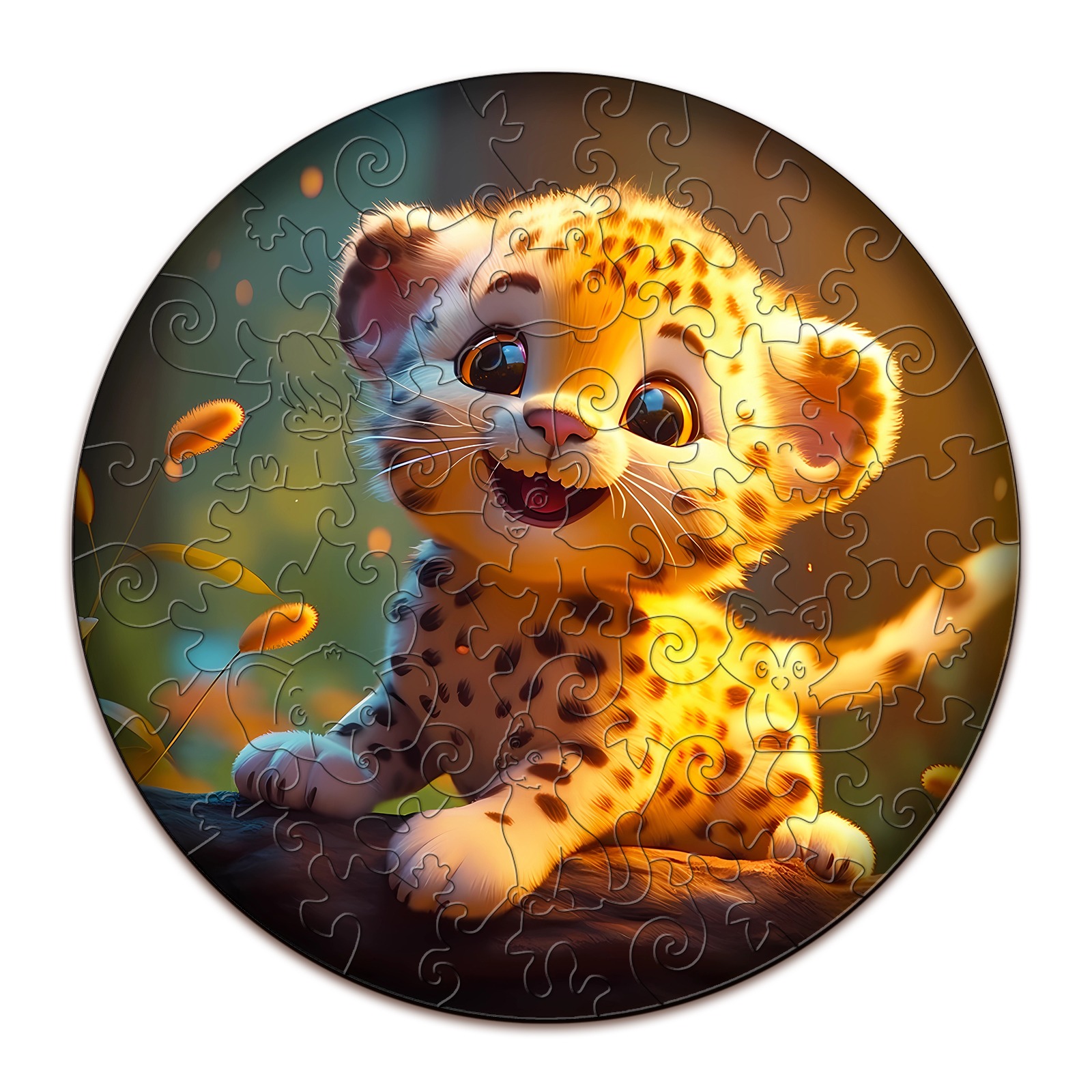 Puzzle in legno per bambini – simpatico leopardo 66dde423ee91b