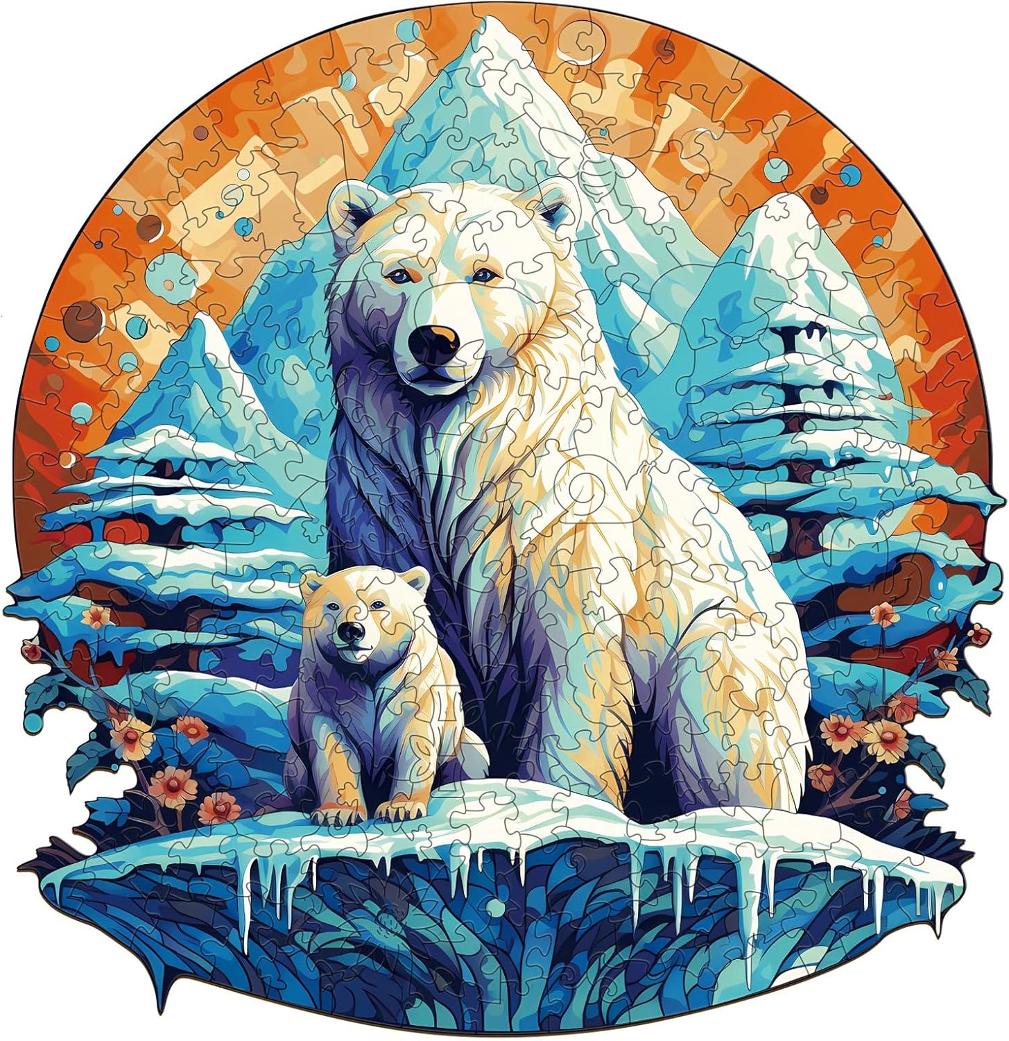 Famiglia di orsi polari 2-Puzzle in legno 66ee5dfa4d384
