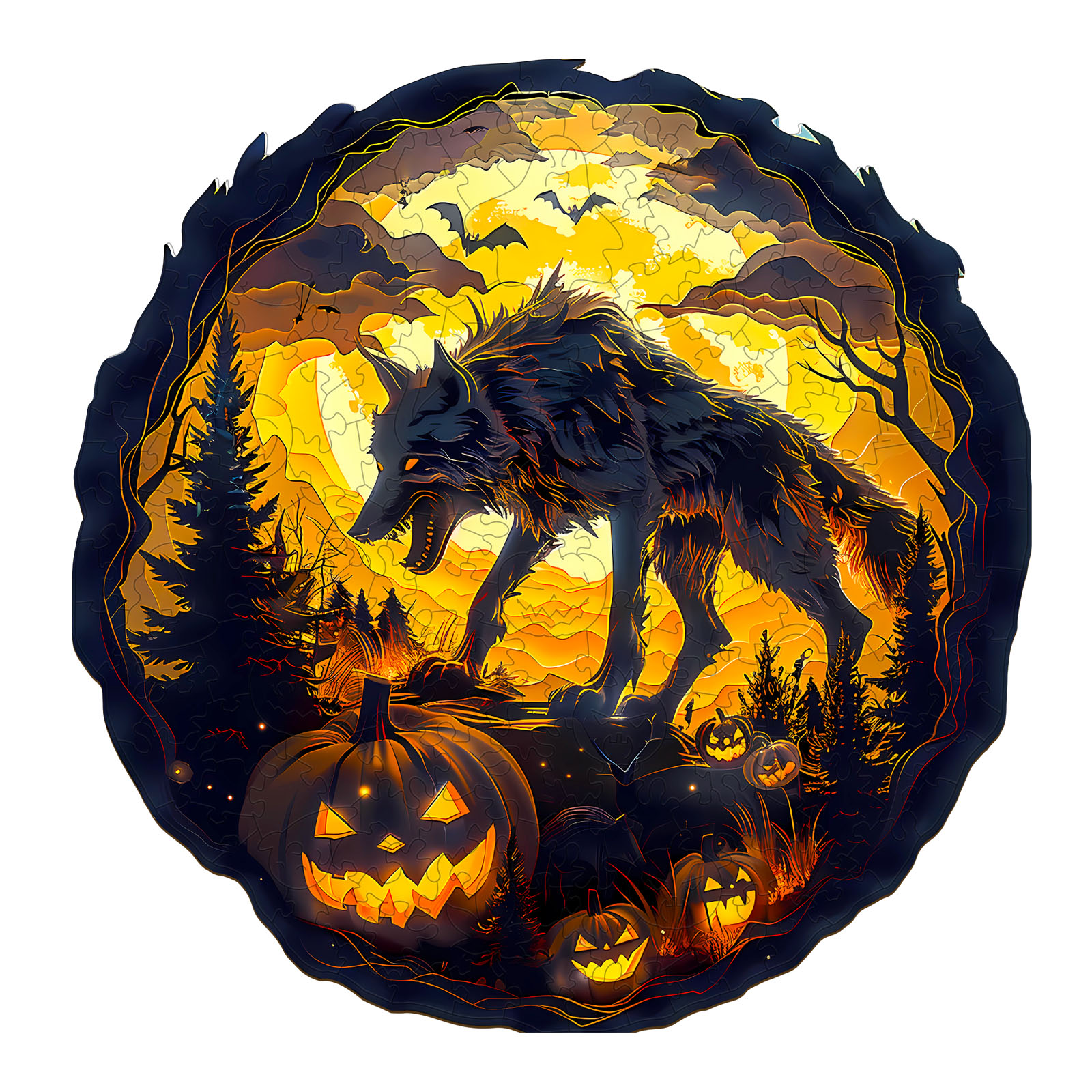 Puzzle in legno – Lupo di Halloween 3D 66e15b0bed881