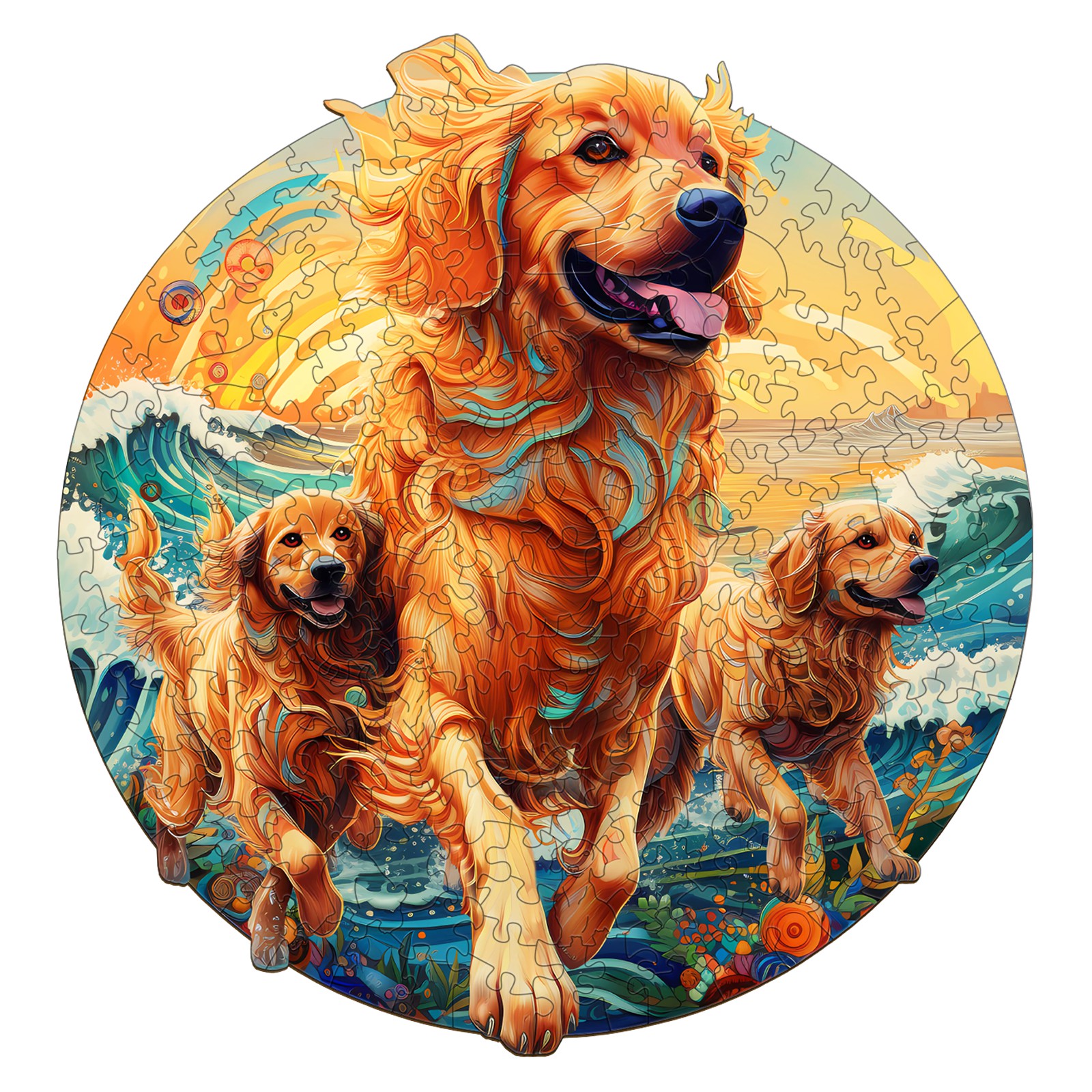 Puzzle in legno – Famiglia d’oro sulla spiaggia 66e81fa458710