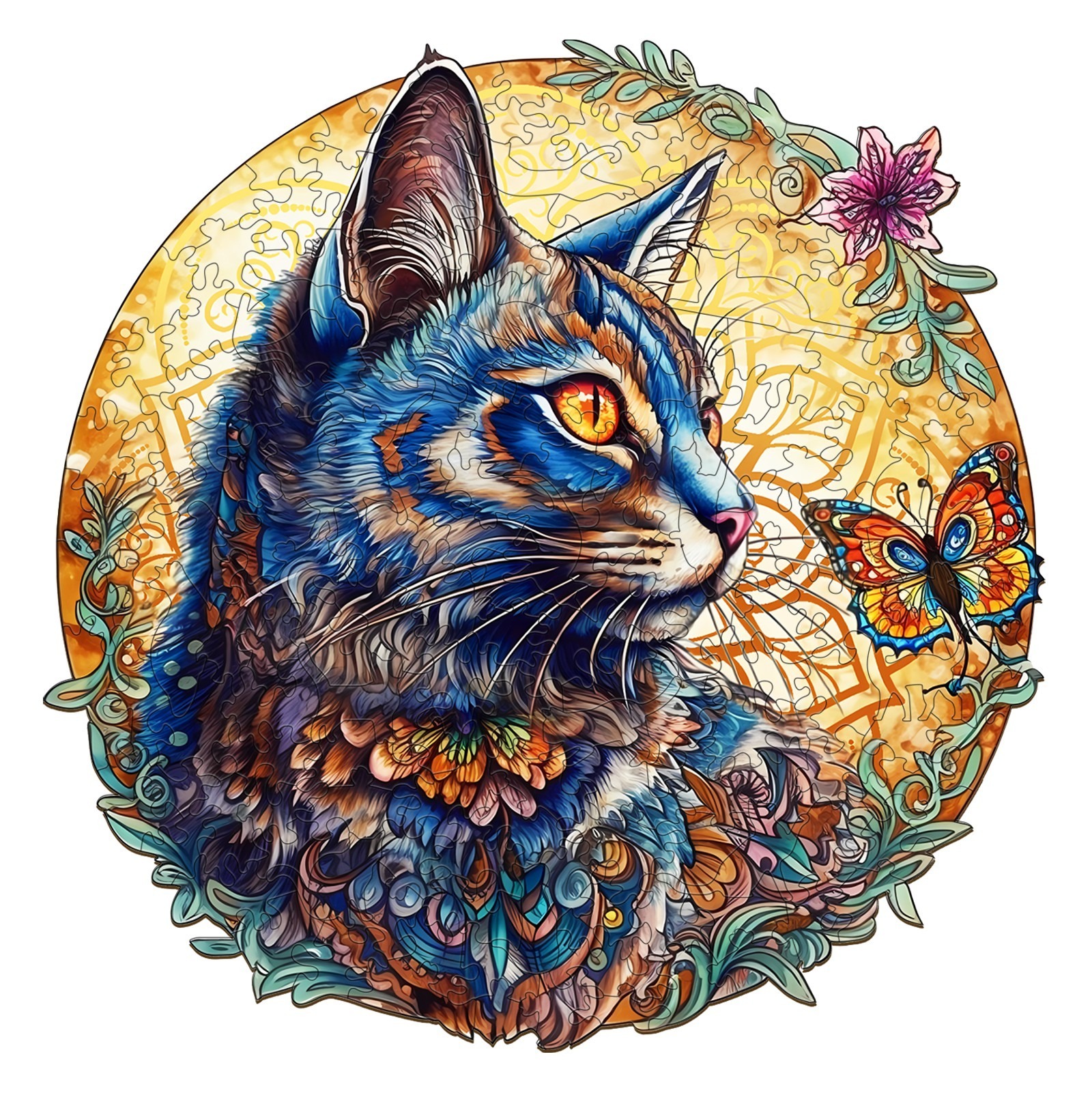 Puzzle di legno – Gatto e farfalla 66e3734aa38c2