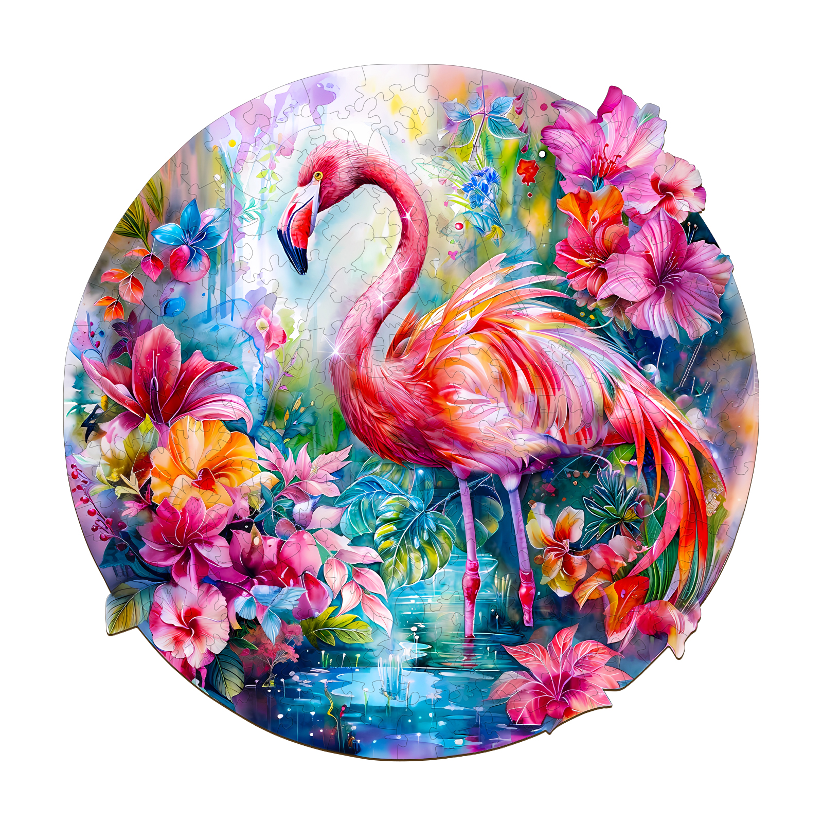 Puzzle in legno – Affascinante fenicottero 66d49b9c8b8f4