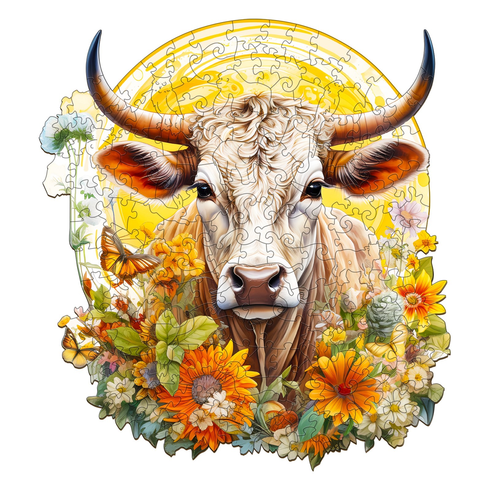 Puzzle di legno – Mucca e fiore 66dd0b94ddd3d