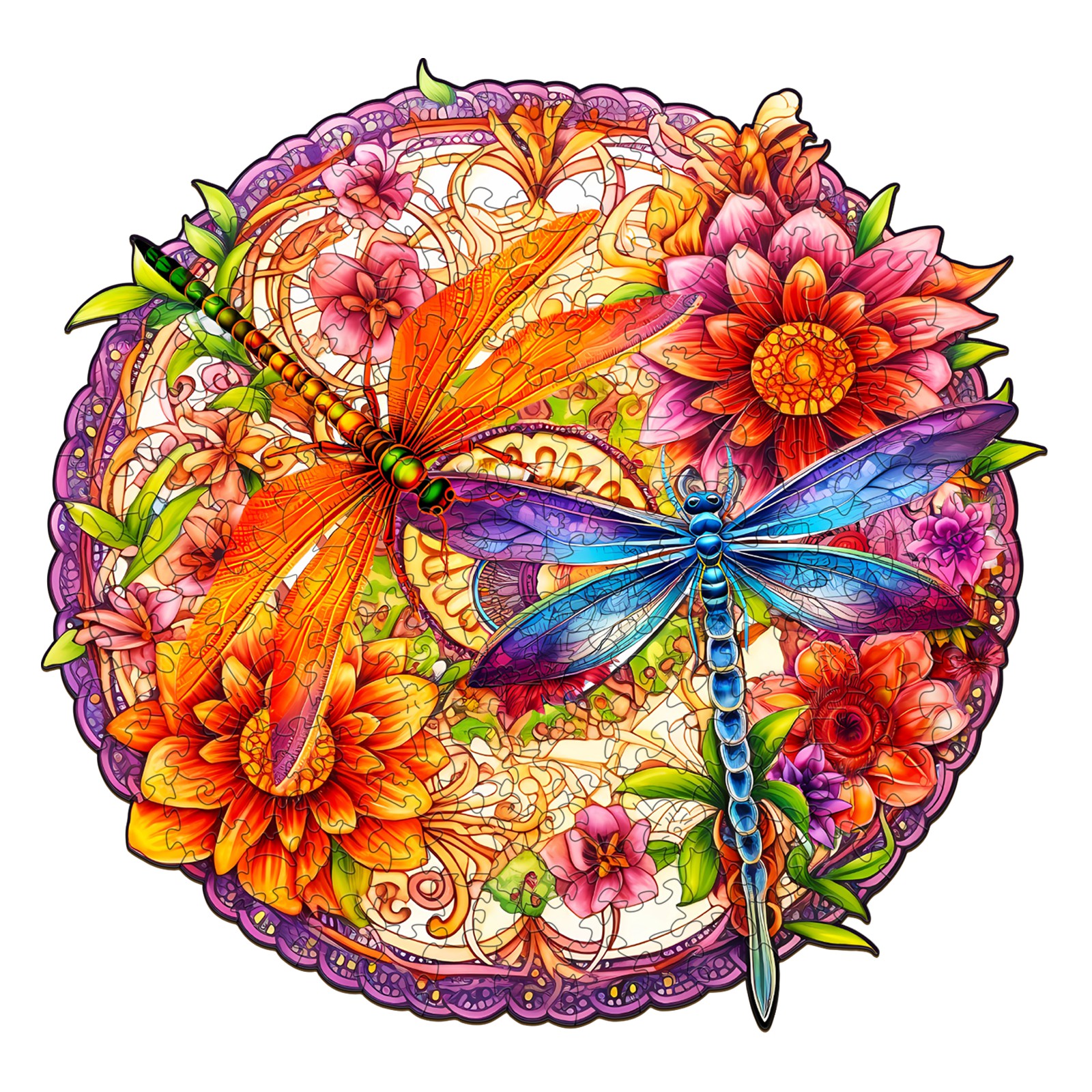 Puzzle in legno – Libellule e fiori 66d5b28ed9b55