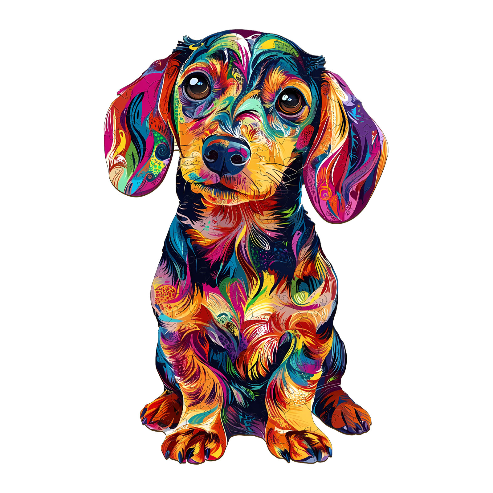 Puzzle in legno – Bassotto colorato 66e9efa627f51
