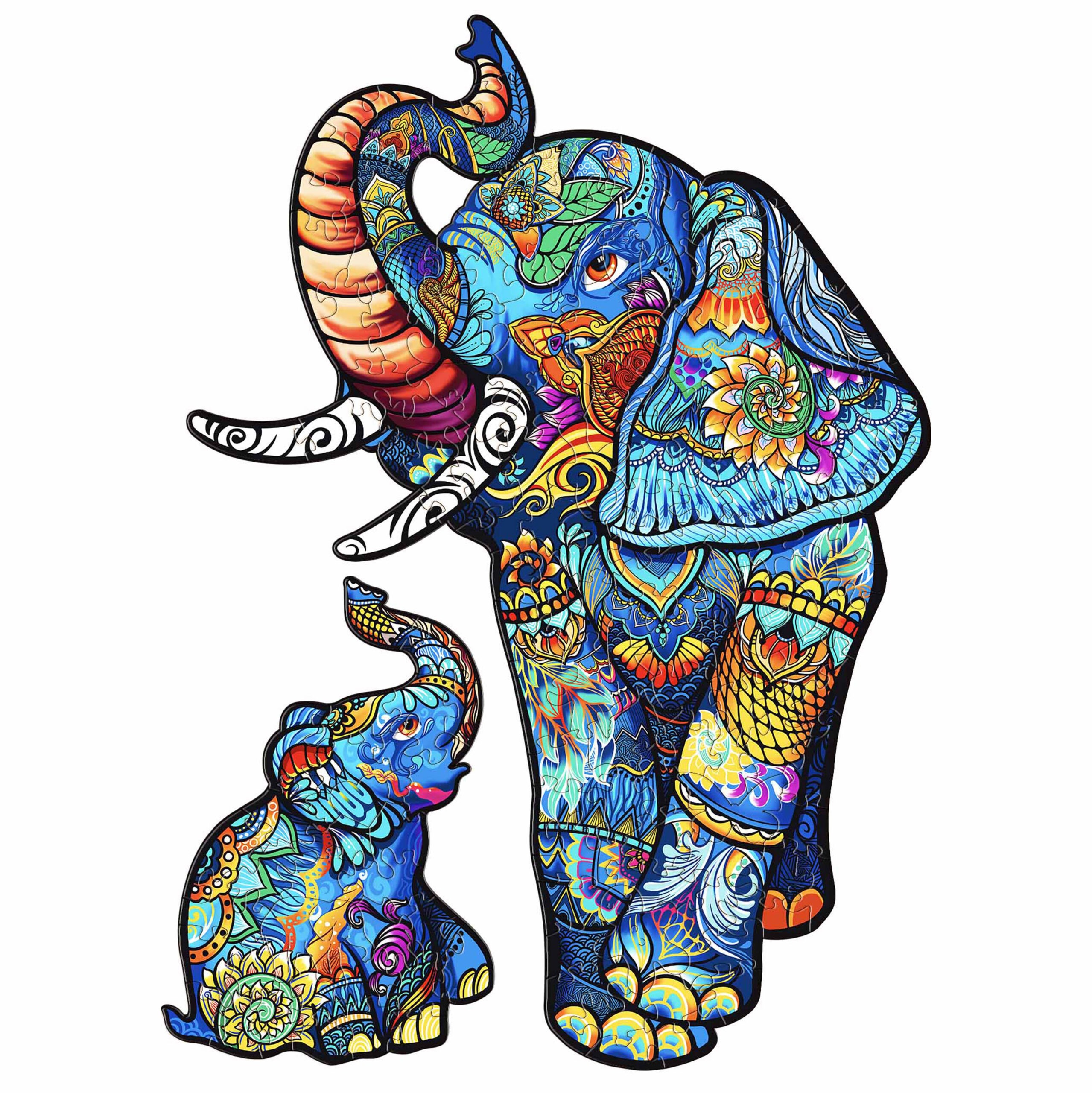 Puzzle di legno-ELEFANTE FAMIGLIA 66de36a1bcf88