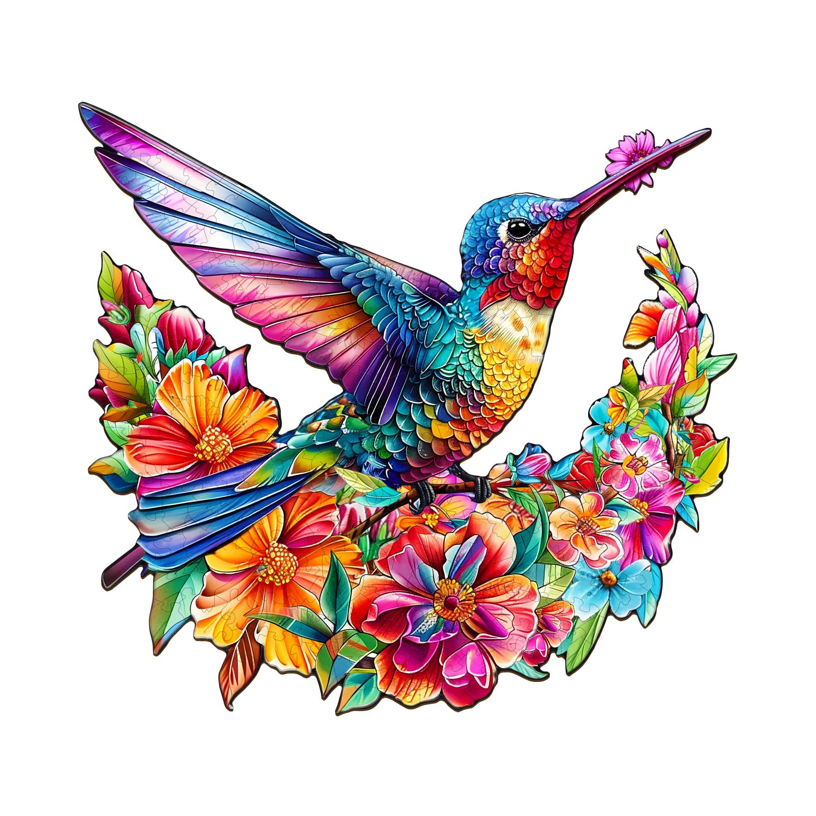 Puzzle in legno – Fiori e colibrì 66e198de6b721