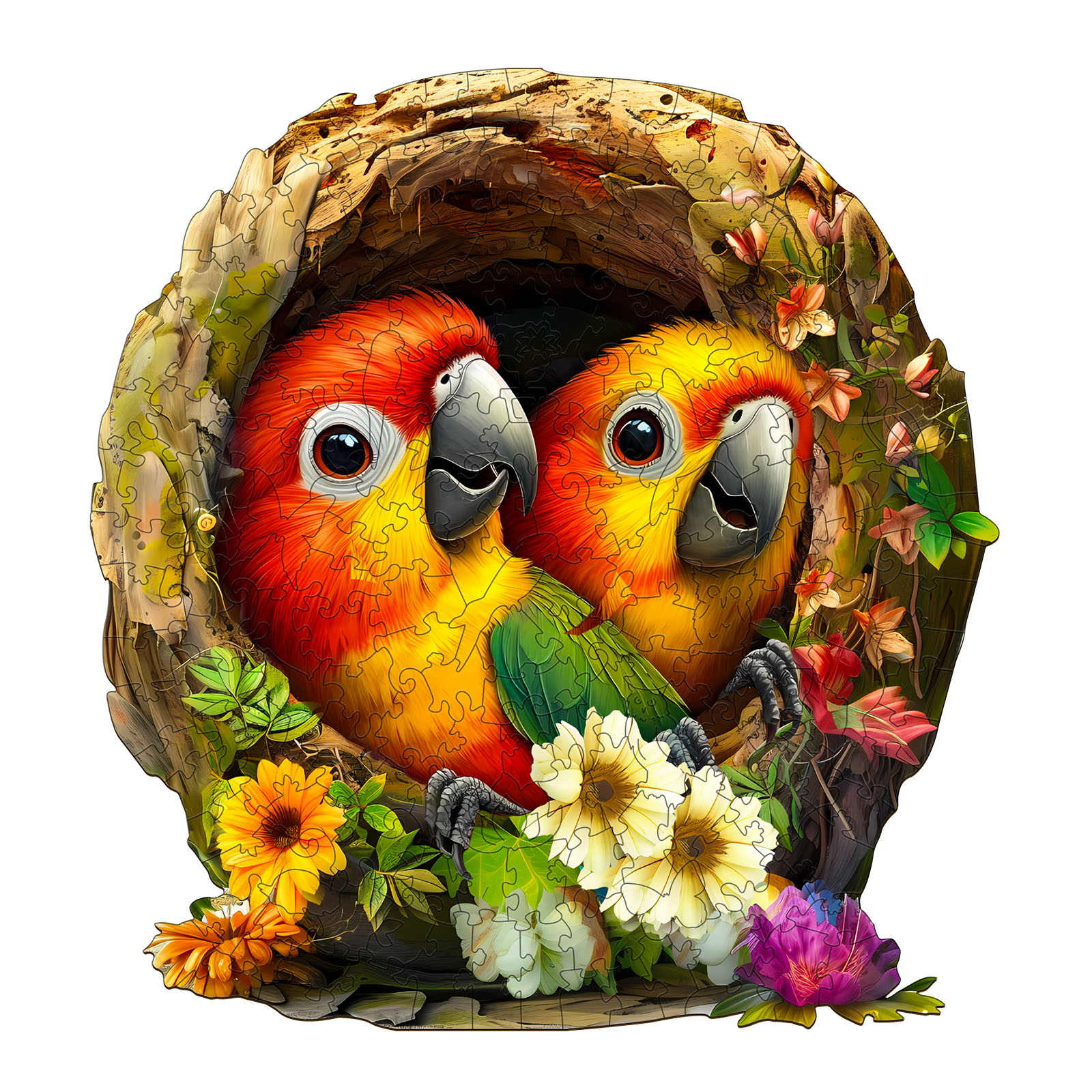 Naughty Parrot 2-Puzzle in legno 66ed289298cfe
