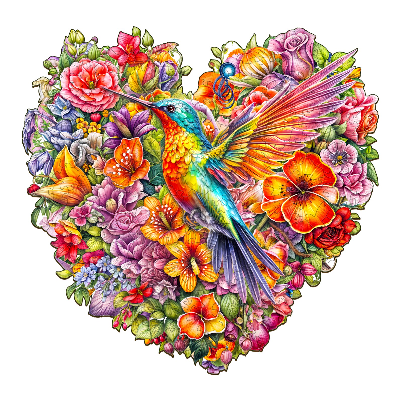 Puzzle in legno – Colibrì e fiore 66dc13fa758af