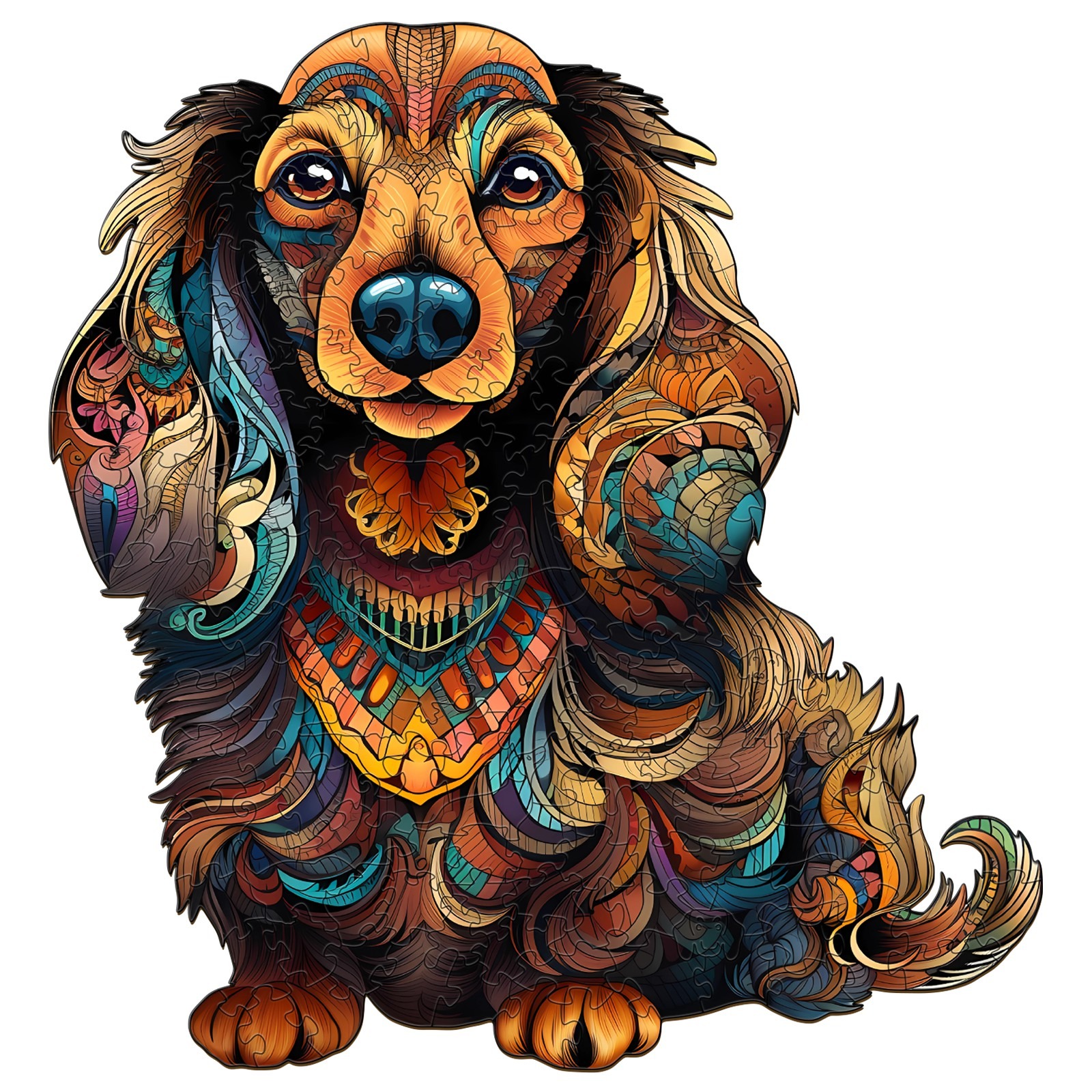 Puzzle in legno – bassotto a pelo lungo-3 66d3e1e014392