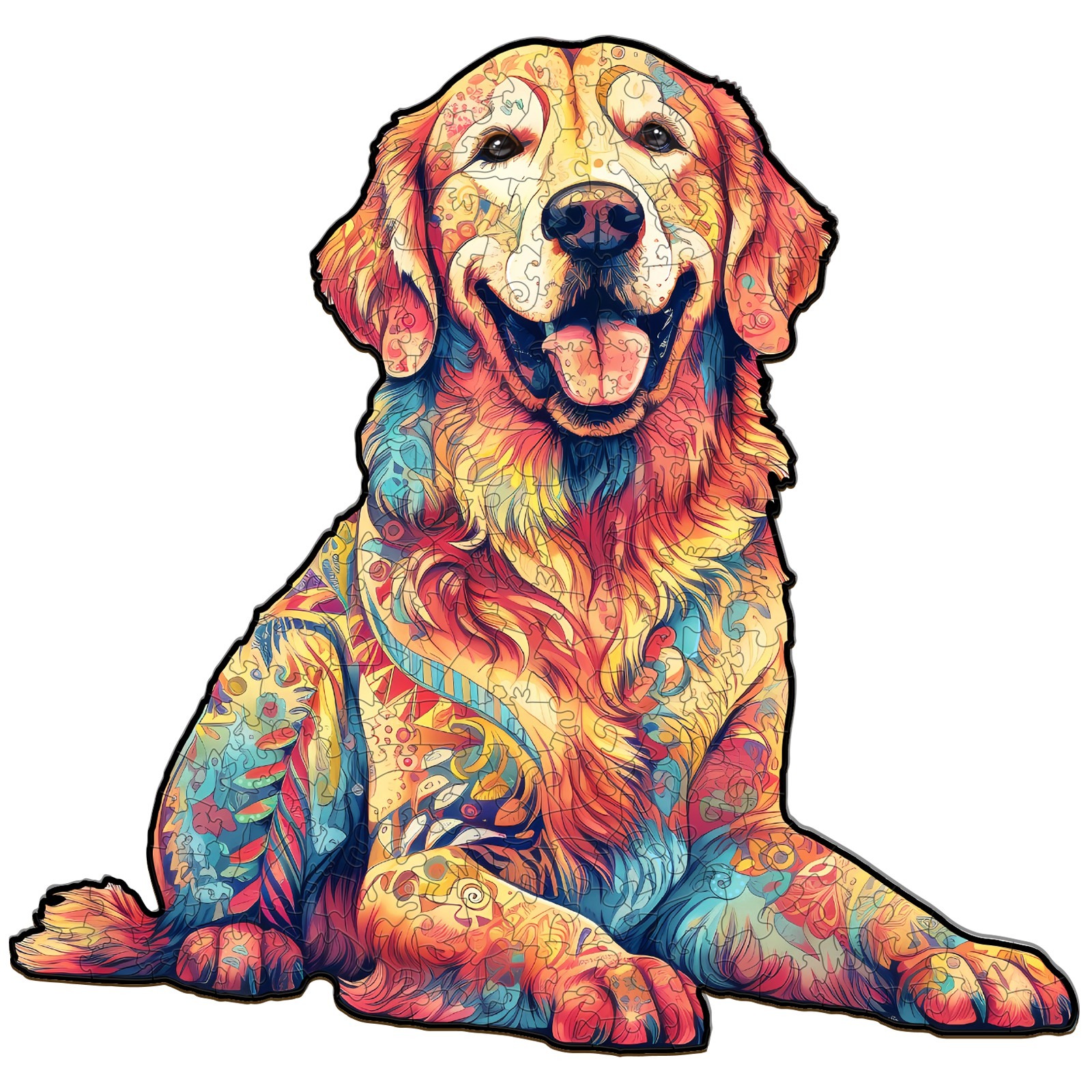 Puzzle in legno-Loyal Golden Retriever 66e54407cb982