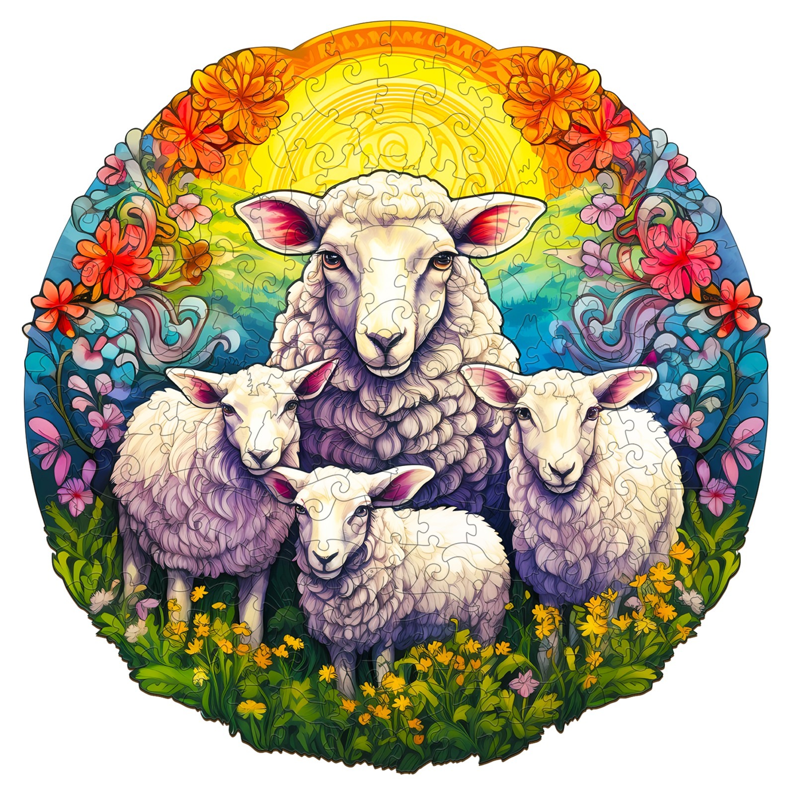 Puzzle di legno – Pecora di Mandala 66e422954e3ce