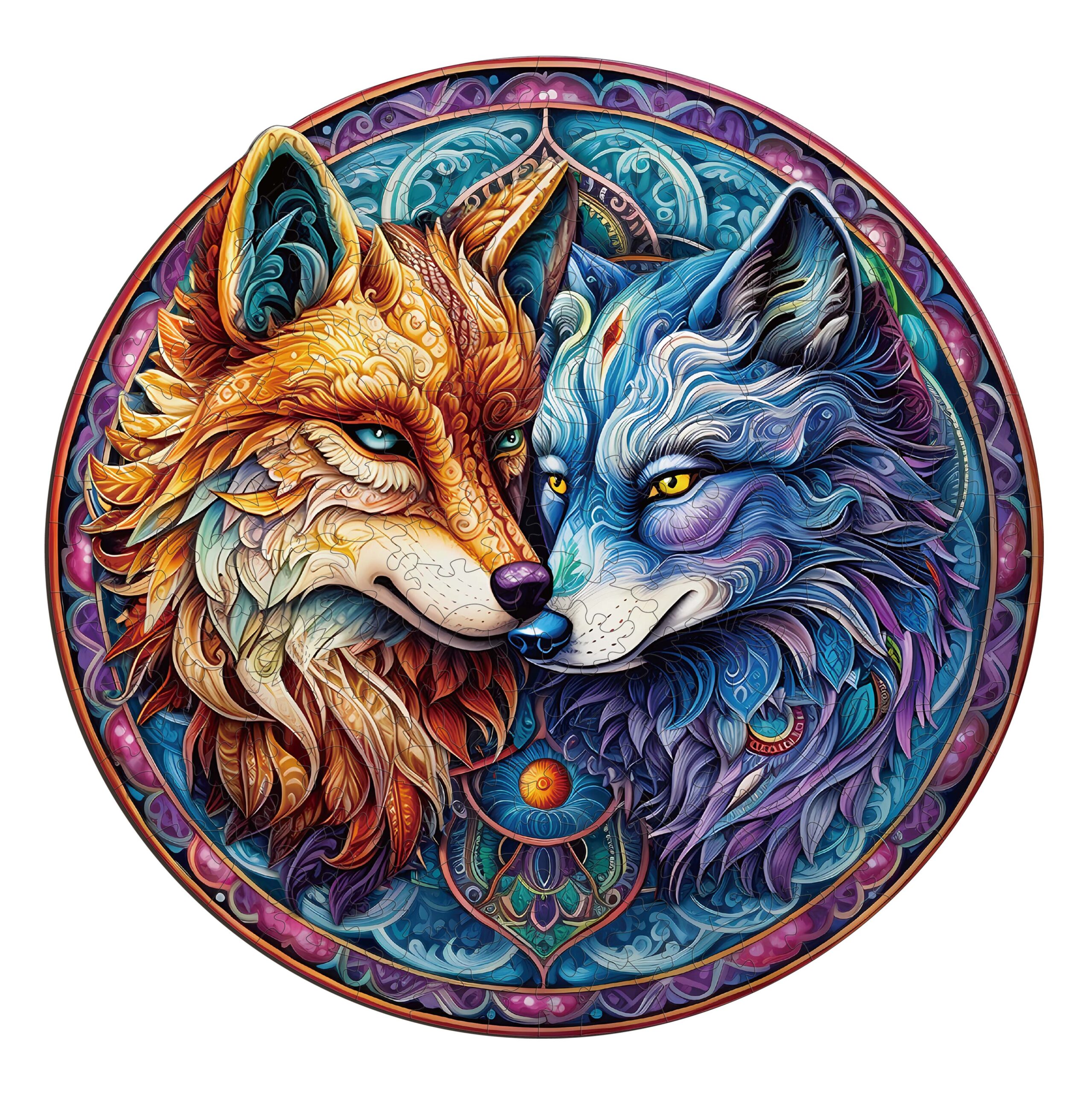 Puzzle di legno-MANDALA YIN YANG WOLF 2 66e368f50b81a