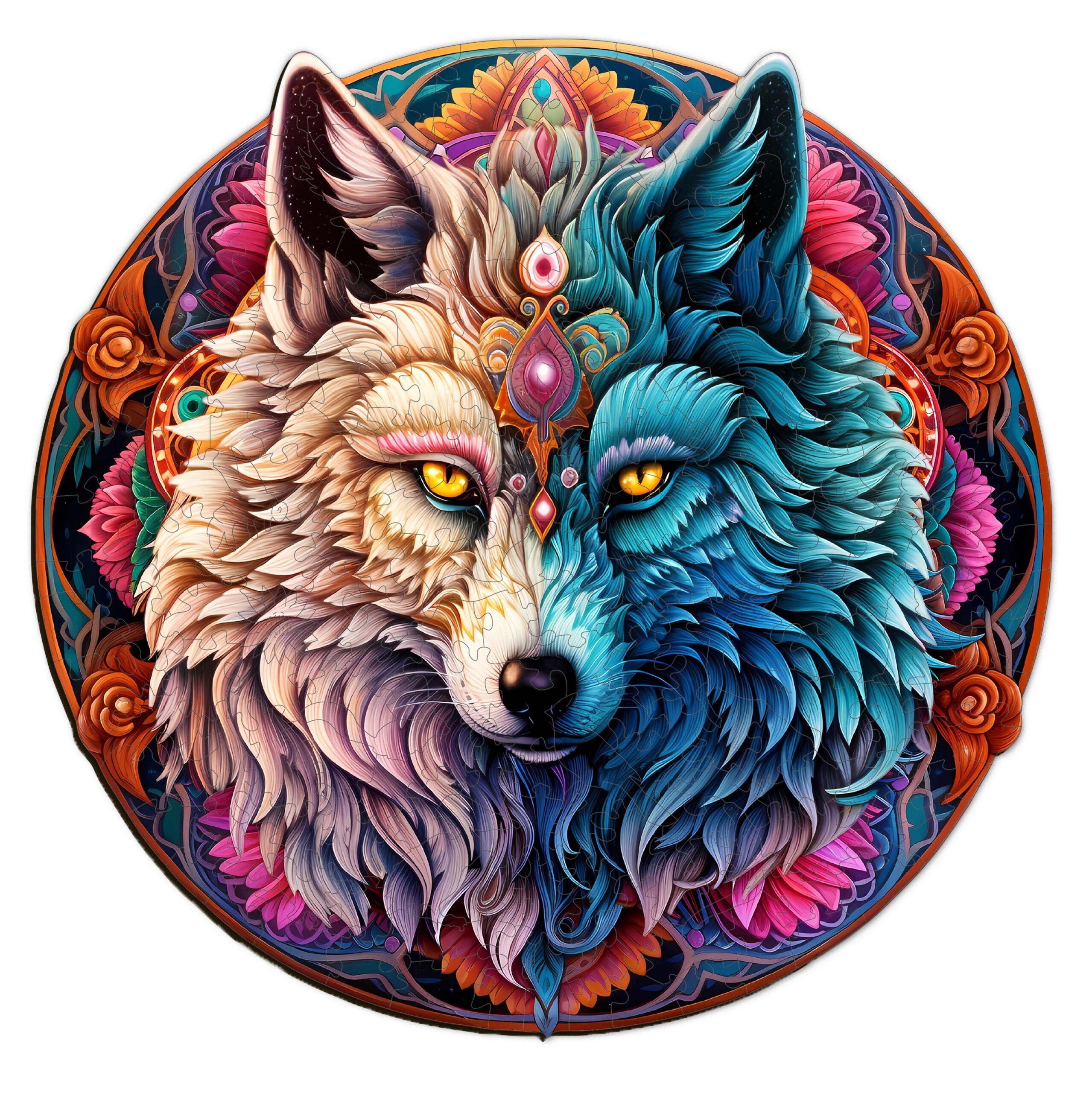 Puzzle in legno-MANDALA YIN YANG WOLF 66d8406881d26