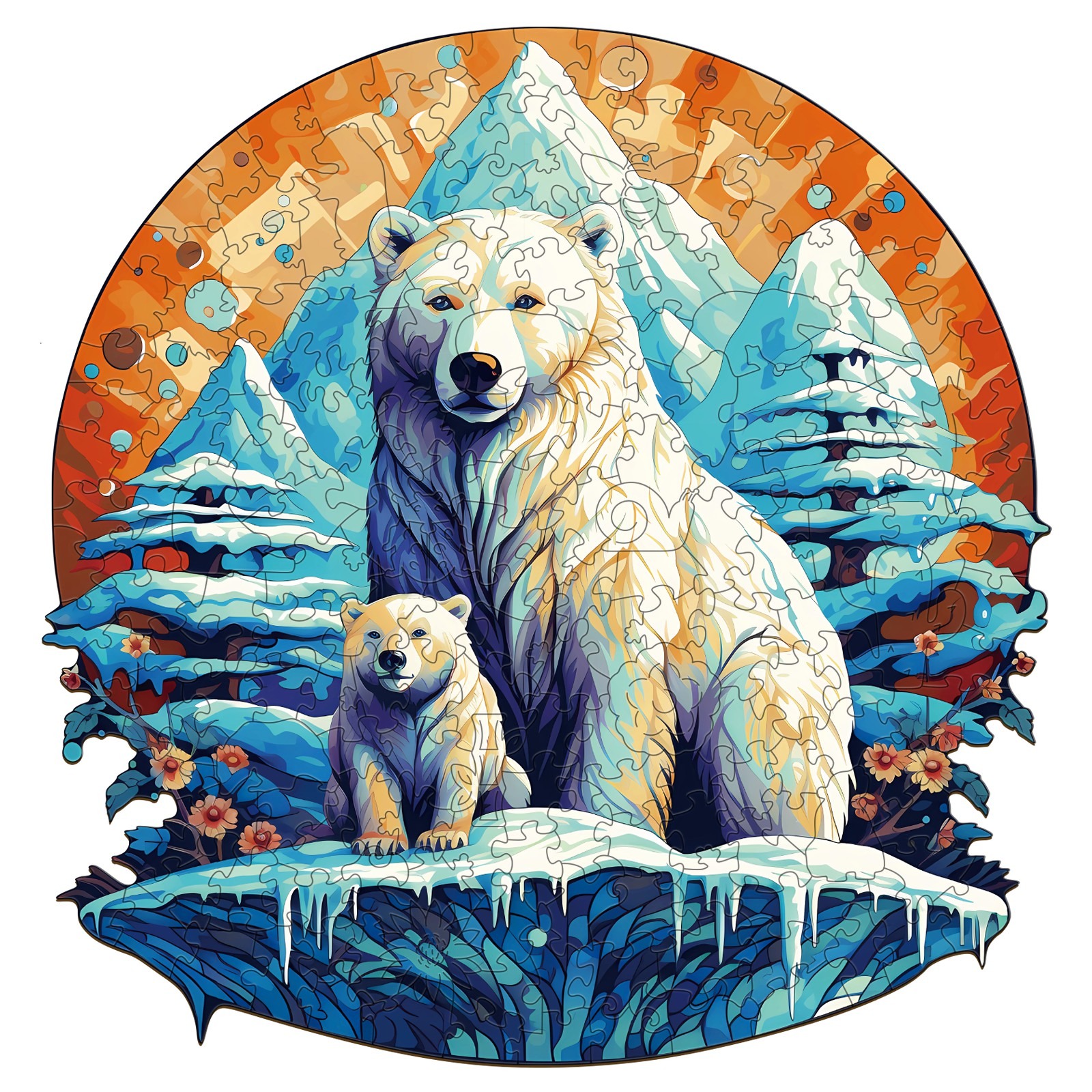 Puzzle di legno – Famiglia di orsi colorati-2 66e475223c2af