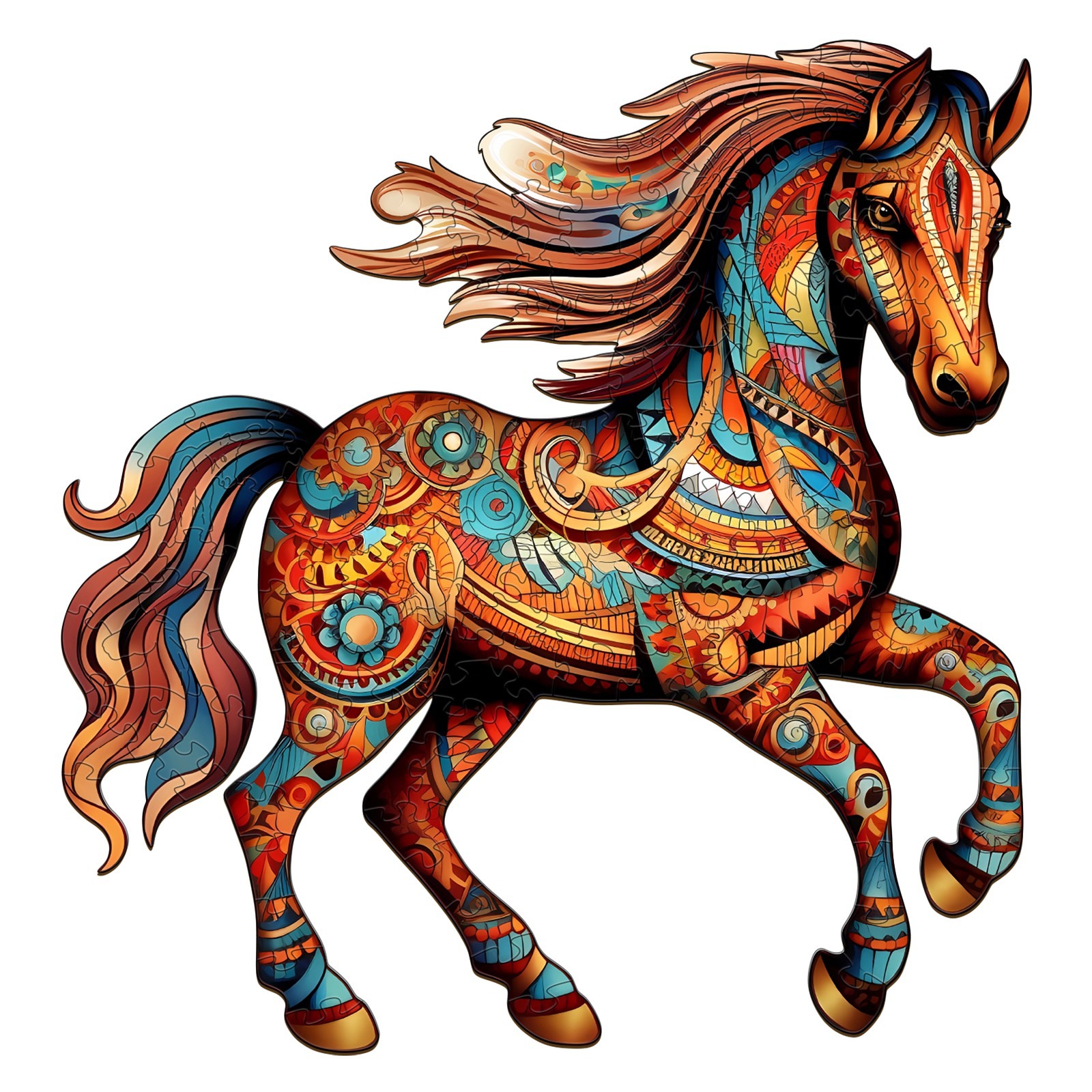 Puzzle di legno – Cavallo in corsa 66d569dddb8ab