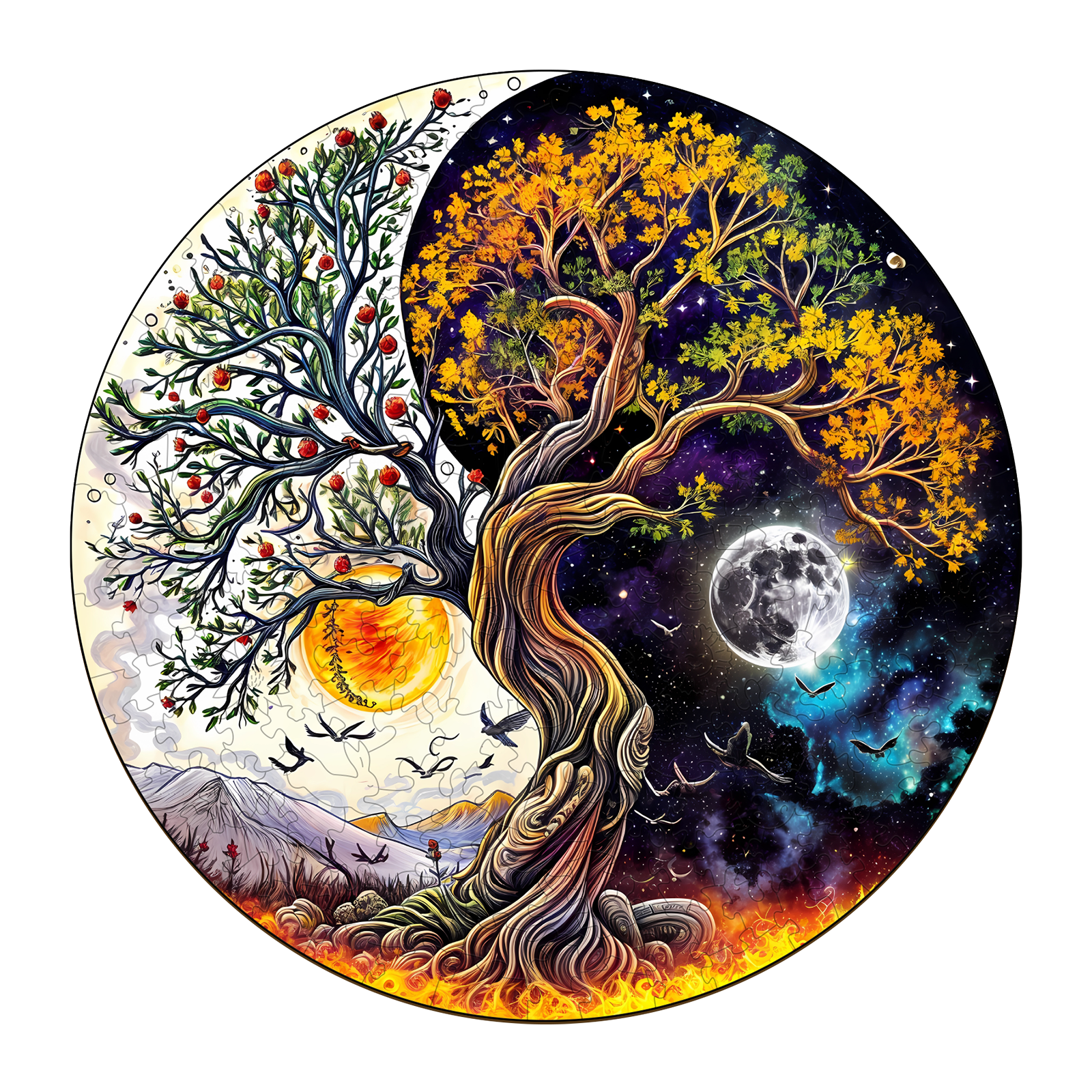 Puzzle in legno-Sole e Luna Albero della Vita 66e1842ccc2fa