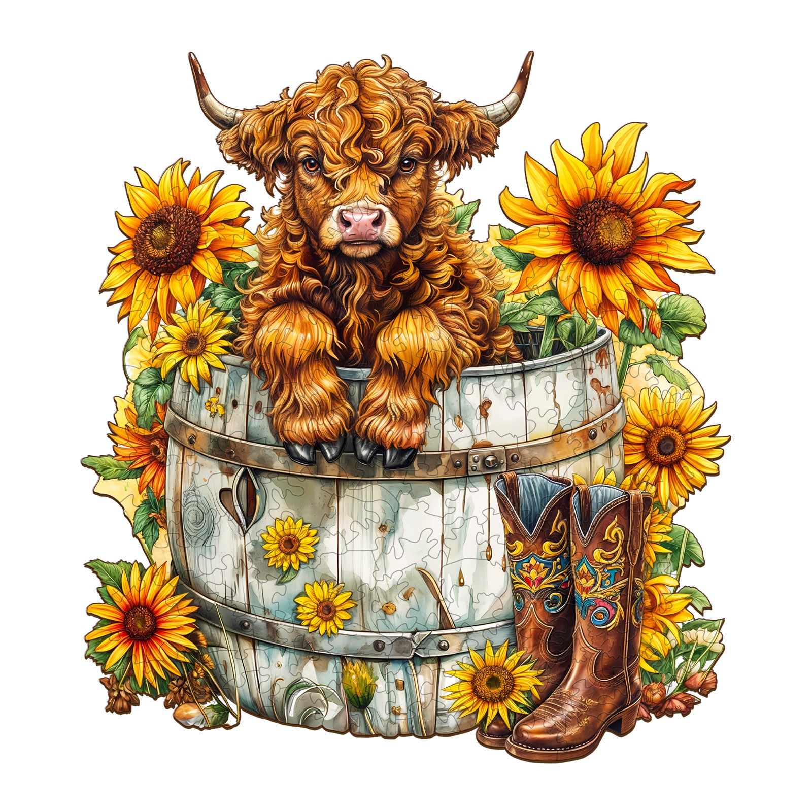 Puzzle in legno: pascolo di girasoli 2 66d8bc05eddc2