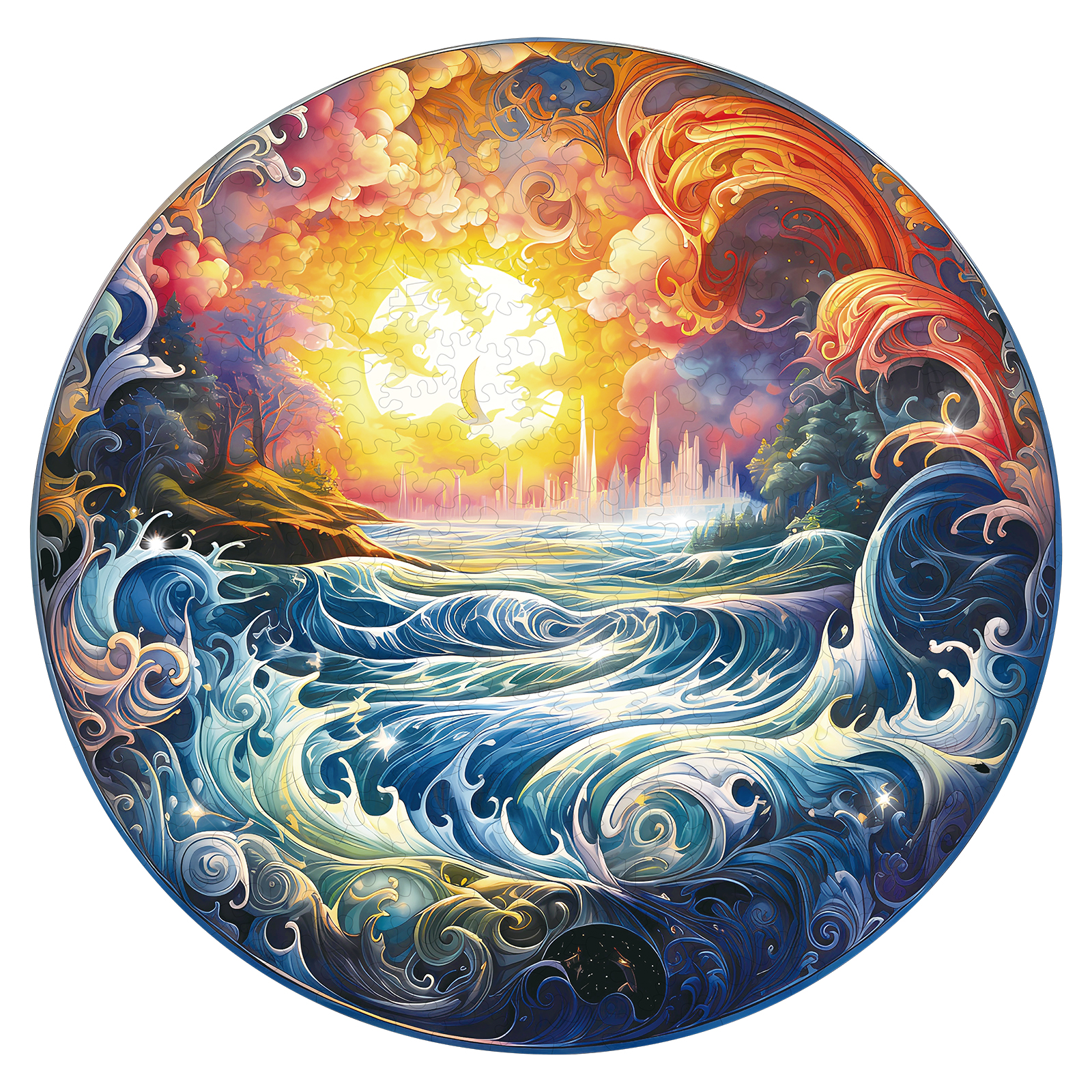 Puzzle in legno – Oceano illuminato dal sole 66e6b695571d0