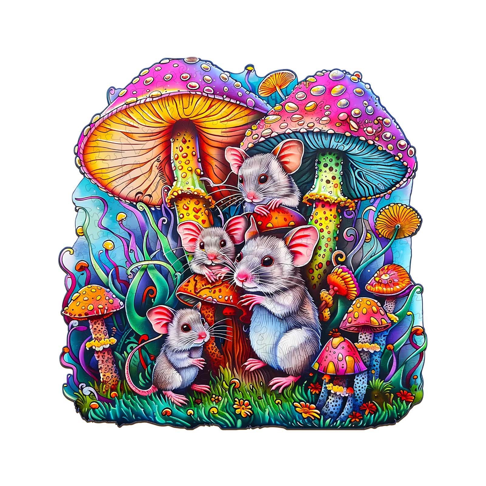 Puzzle in legno – Famiglia di topi 66e5055972db1