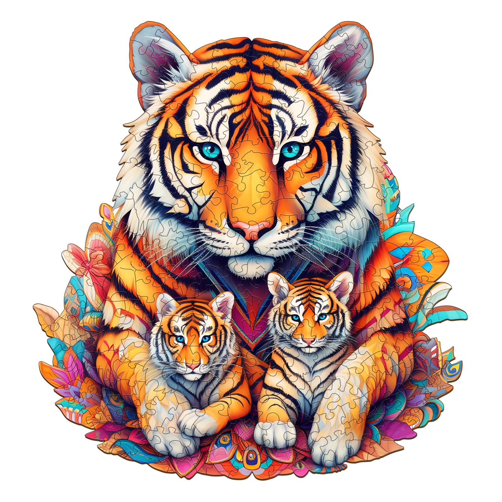 Puzzle di legno – Famiglia di tigri 66e08caebb5dd