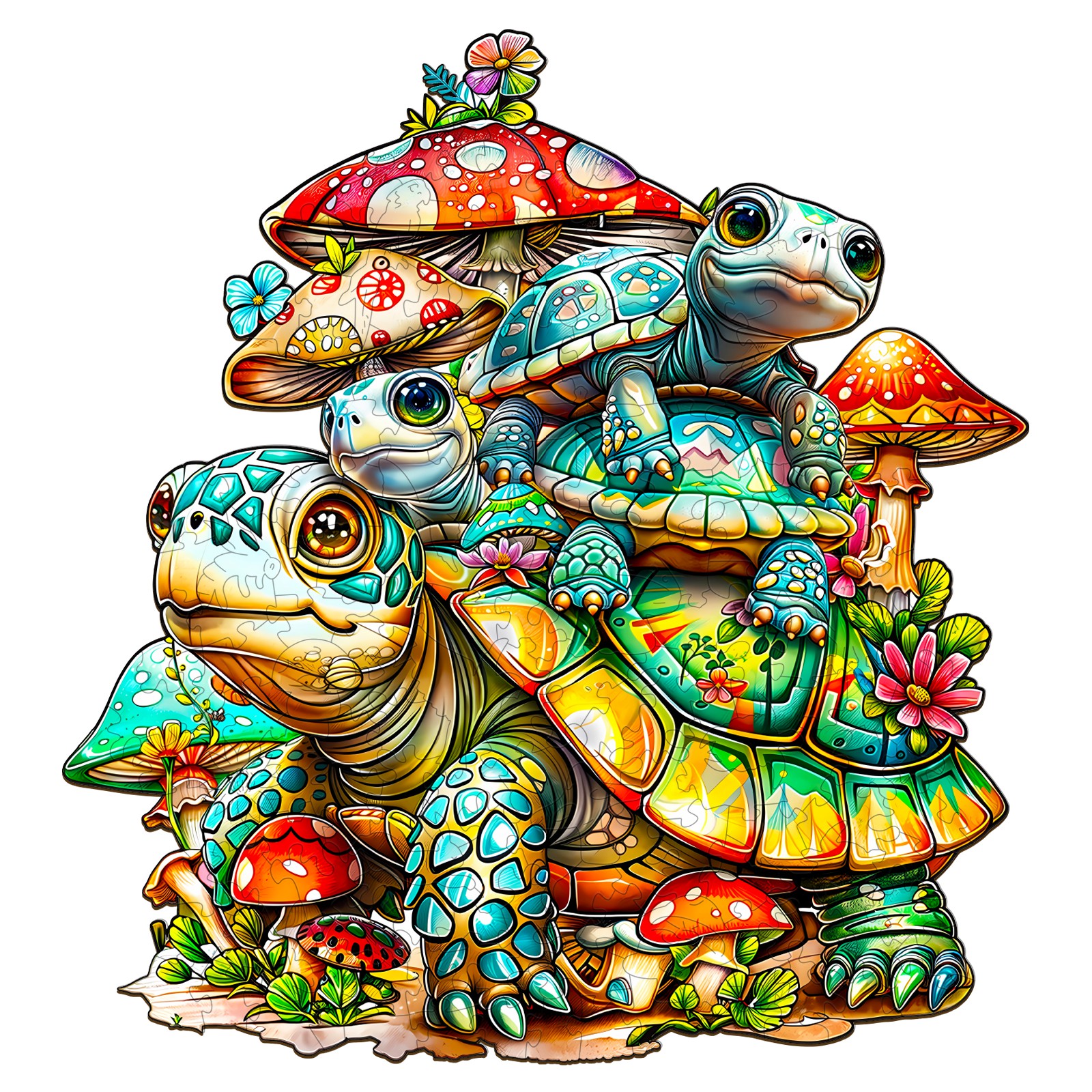 Puzzle in legno – Famiglia delle tartarughe 66d3a41ded300