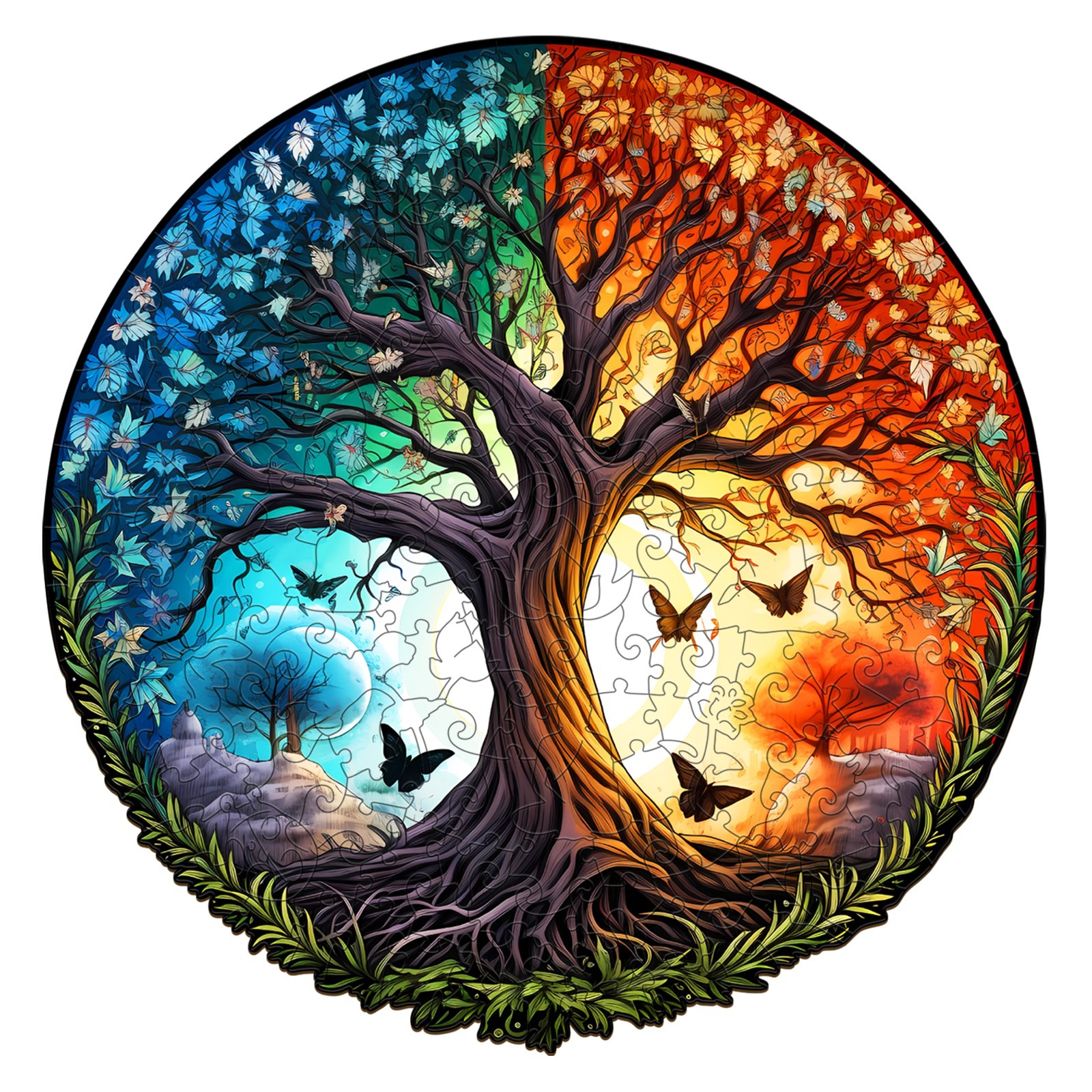 Puzzle di legno-YIN YANG ALBERO DELLA VITA-8 66ea7fe5674a9